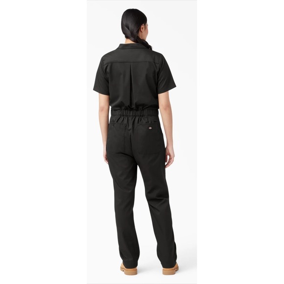 Dickies Women's FLEX Cooling Short Sleeve Coverall Jumpsuit Romper Black Size S - Picture 2 of 14